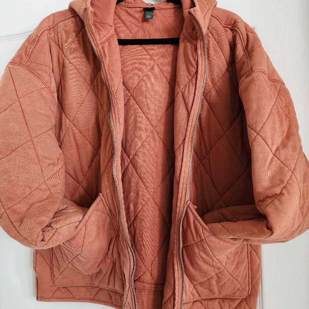 Womens burnt orange quilted jacked